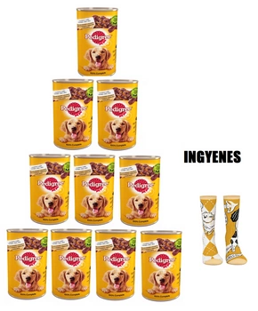 Pedigree Nedvestáp felnőtt kutyáknak csirkével és zöldséggel zselében 12x400g + INGYENES SZOKNYÁK
